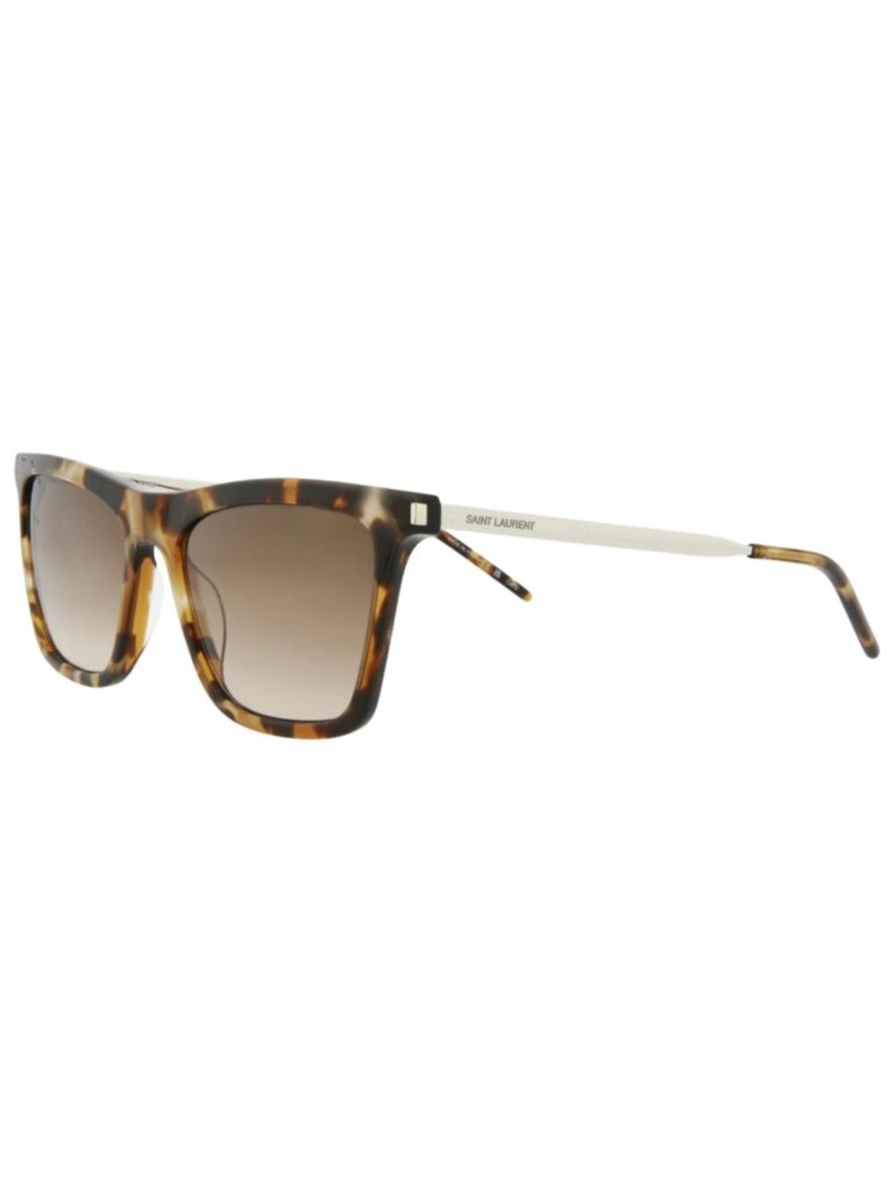 New Saint Laurent Women's Sunglasses Square Rectangle Acetate Frame Havana Brown